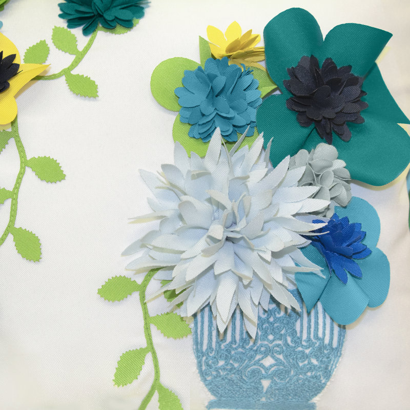 Appliqued Outdoor Throw Pillow