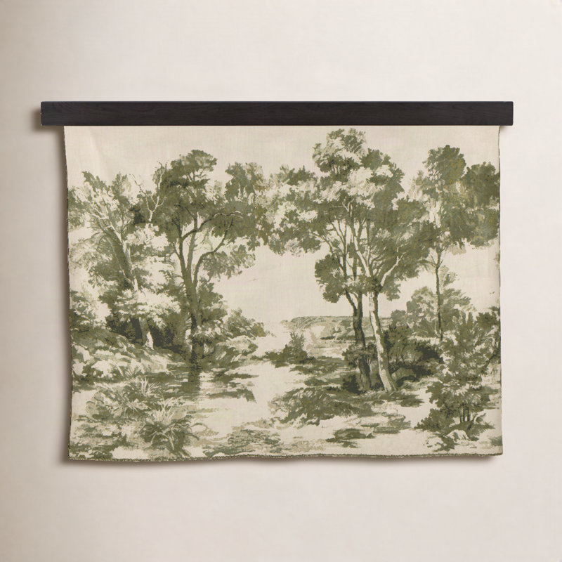 Toile Tapestry With Hanger-toile Moss, Smoked Black/Toile Moss