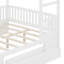 Structure de lit plateforme en bois massif avec toit, tête de lit garde-corps et 2 tiroirs-929345643