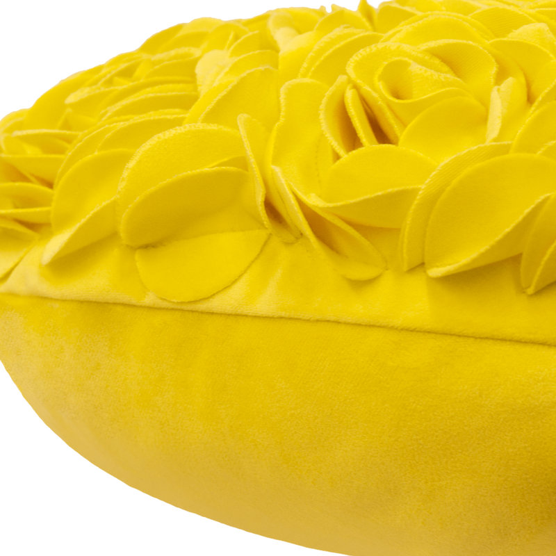  Housse de coussin 3D Flower, Jaune clair