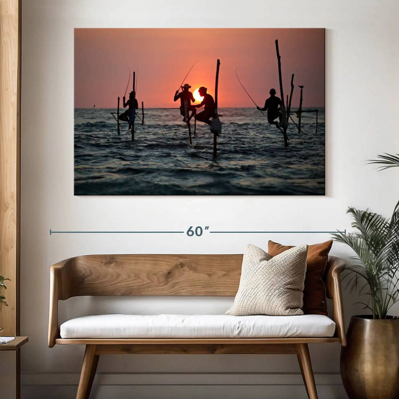 Stilt Fishermen, 34" H x 51" W