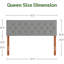 Tête de lit tapissier à hauteur réglable, grand lit pliable gris clair-2097011763-2097011773