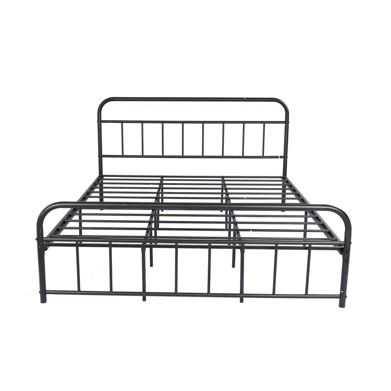 Base de lit plateforme en métal Wagaman, Grand, Noir