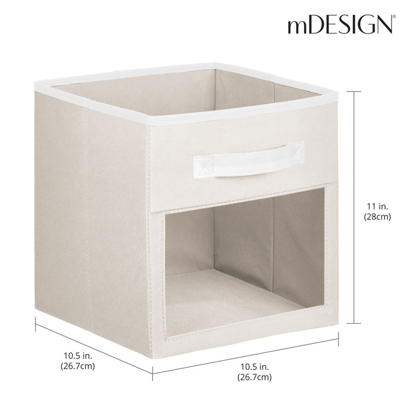mDesign Fabric Baby Nursery Storage Cube with Front Window, Pink, 8