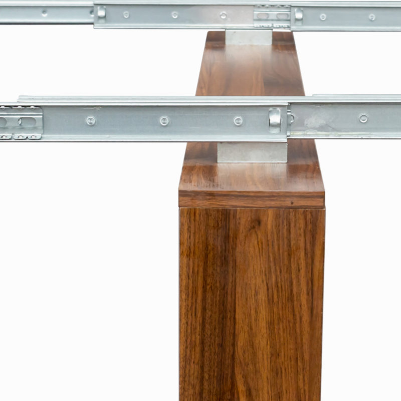 Modern Extendable Dining Table With Storage, Walnut