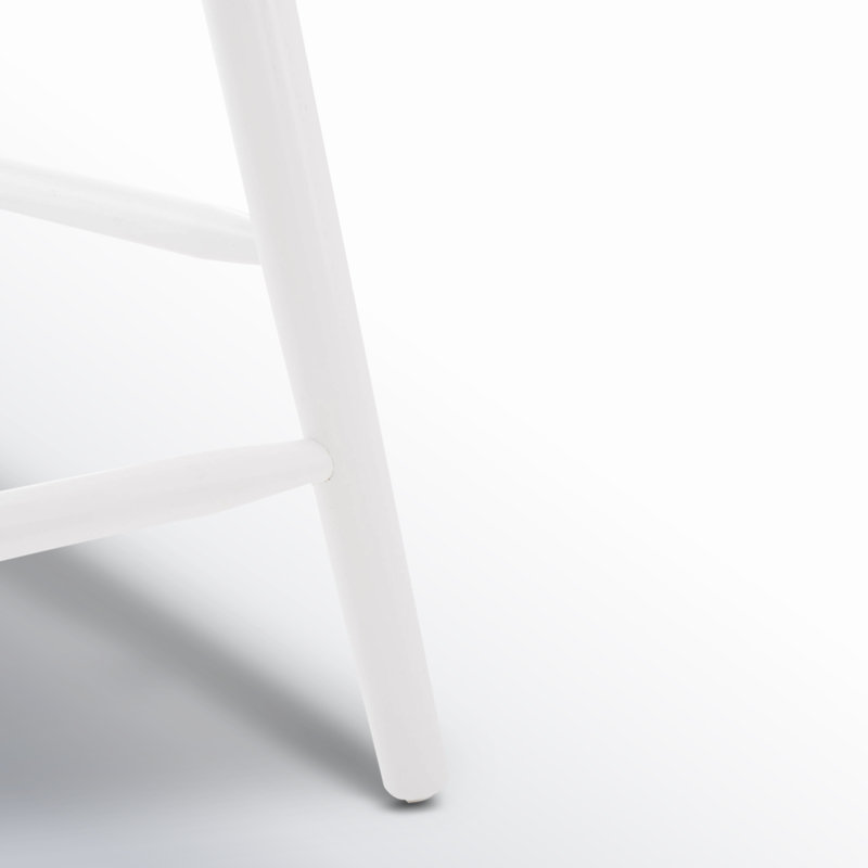 Ensemble de 2 tabourets en bois massif Sheffield, Tabouret de comptoir (siège d'une hauteur de 23 p, Blanc