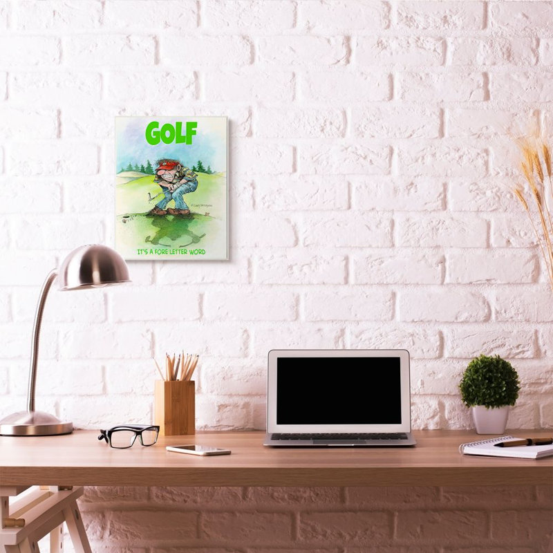 « premier letter word drôle golf drawing sports design » par gary patterson-impression sur dessin, H 19 po x l 13 po