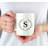Custom Monogram Initial Coffee Mug Gift Letters A-Z, Laurel Wreath Custom 11Oz Ceramic Coffee Mug, 1-Pk-947180972