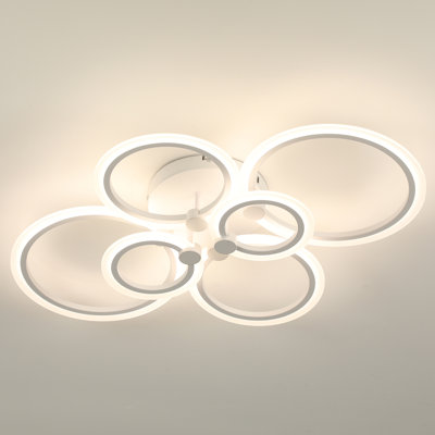 Hemion 6 - Light 31.5'' Unique Acrylic Dimmable LED Flush Mount Ceiling Light with Remote