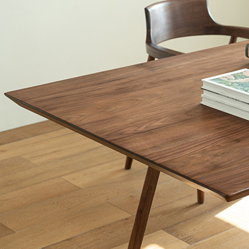 Walnut Solid Wood Dining Table, 33.46" W x 62.99" L