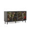 Console 60,3 po, 4 portes vitrées, armoires de rangement pour peinture d'art, armoires décoratives American Retro
