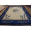 Chinese Antique Knotted 1900s Rectangle Wool - Peking Room Size Ivory Rug