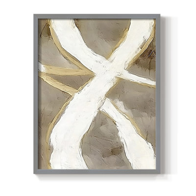 Impression abstraite encadrée «Cxxiv» - prête à être accrochée