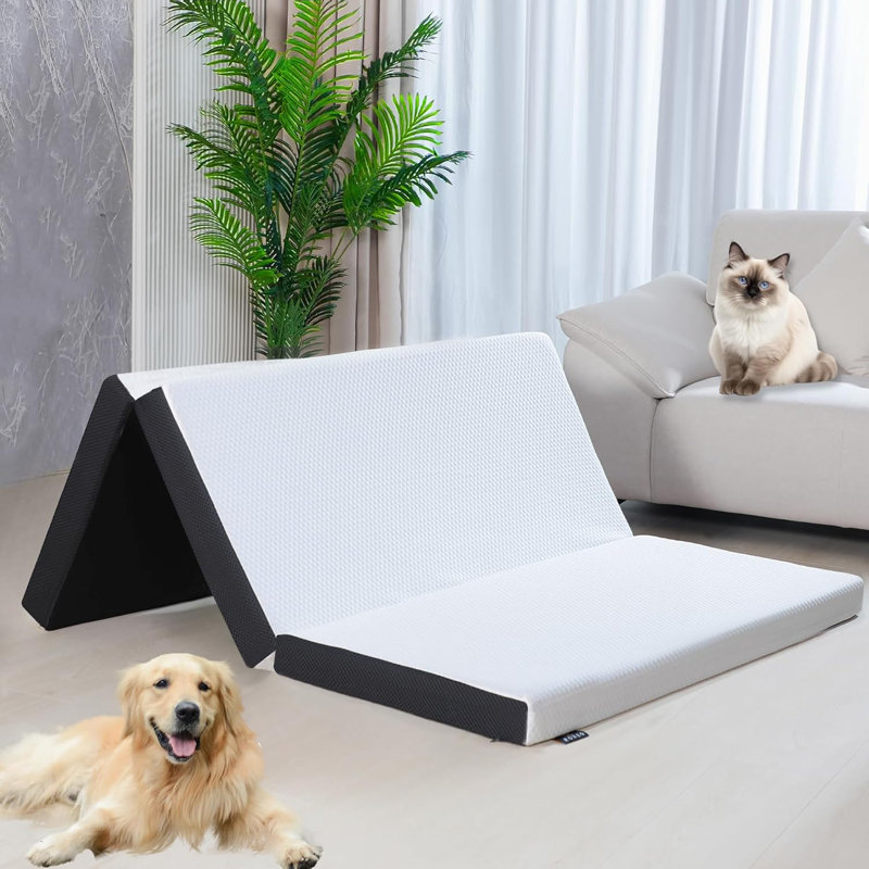 Folding Mattress, 4Inch Memory Foam Trifold Mattress, Folding Mattress With Breathable & Washable Fabric Cover, Foldable Floor Mattress Guest Bed For Camping, 73"X52"X4"