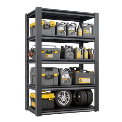 72Inch Garage Shelving Unit Heavy Duty 400Lb Per Shelf 2000Lb Total Capacity Adjustable Workbench Storage