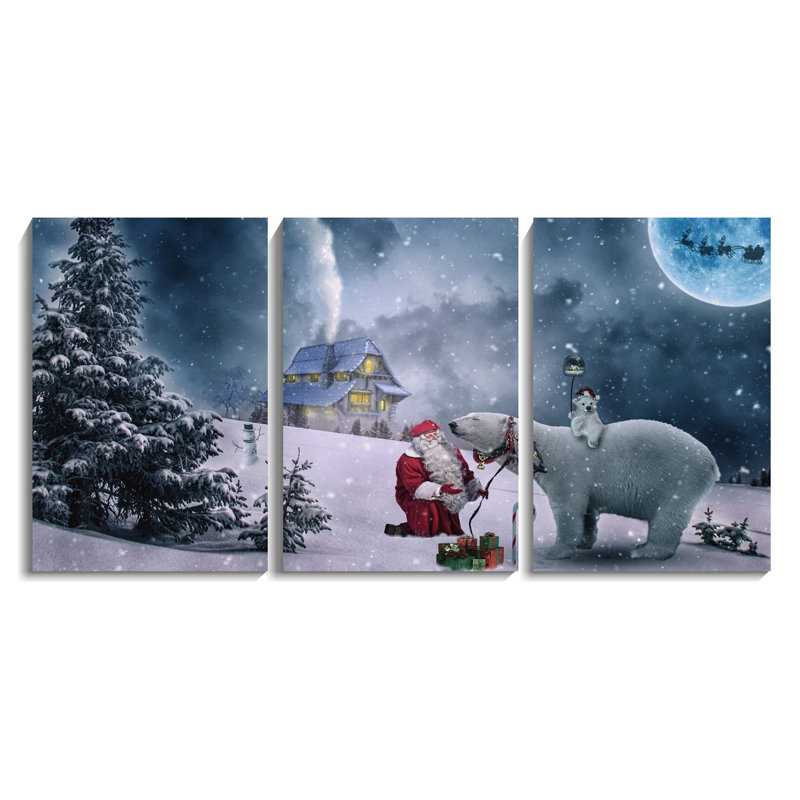 Ensemble de 3 reproductions sur toile