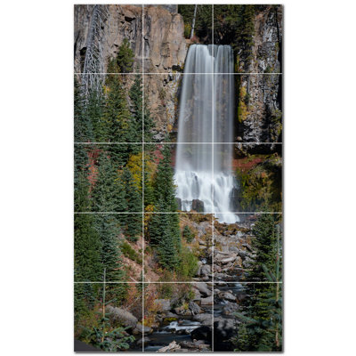 Murale en céramique satinée 6 "x 6" Waterfalls Photo