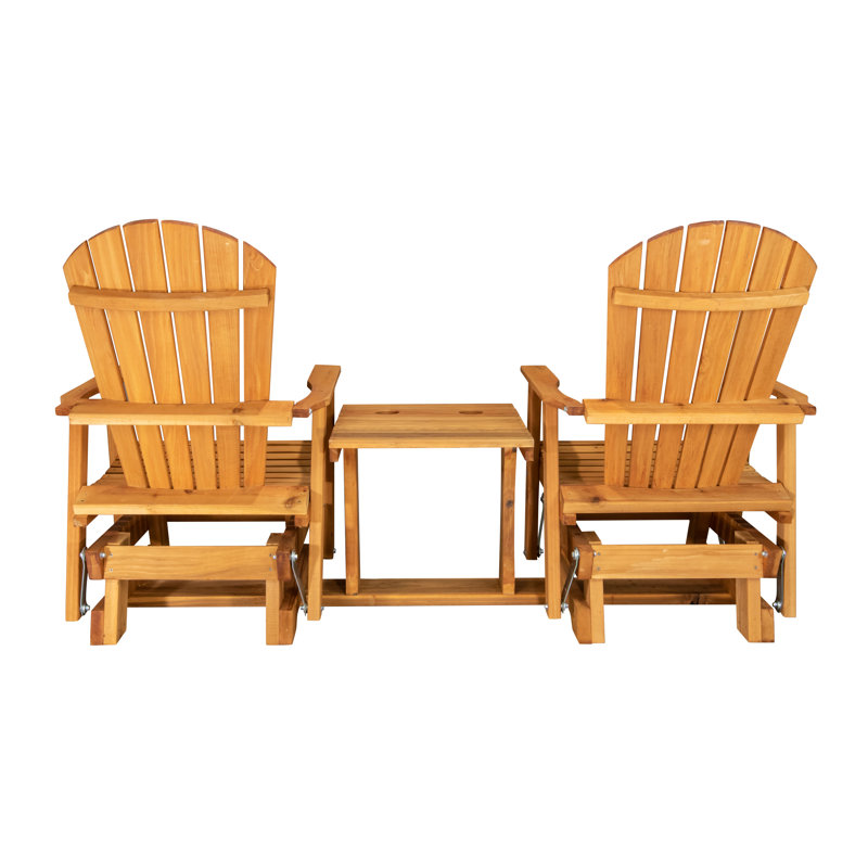 6 Ft. Cedar Fan-Back Settee Glider, Amish-made, Brown