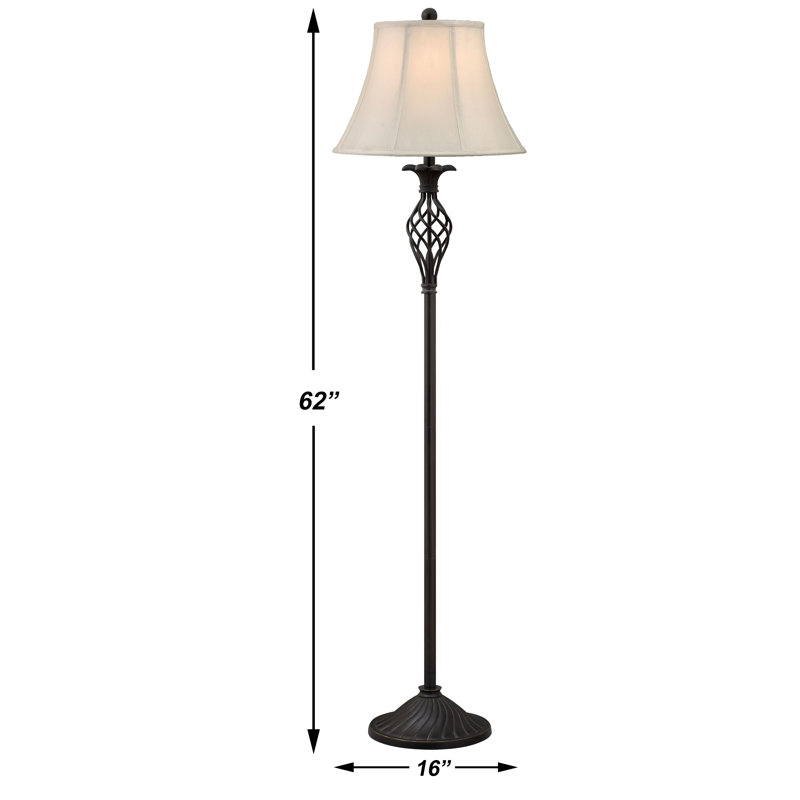 Agave Black Iron Traditional Floor & Table Lamp Set