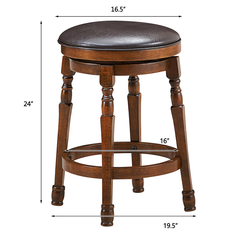 Soraya Swivel Upholstered Counter Stool with Solid Wood Frame, Counter Stool (24” Seat Height)