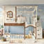 Lit superposé double au-dessus de double avec escalier de rangement, lit convertible avec bibliothèque et fenêtre-1761987556