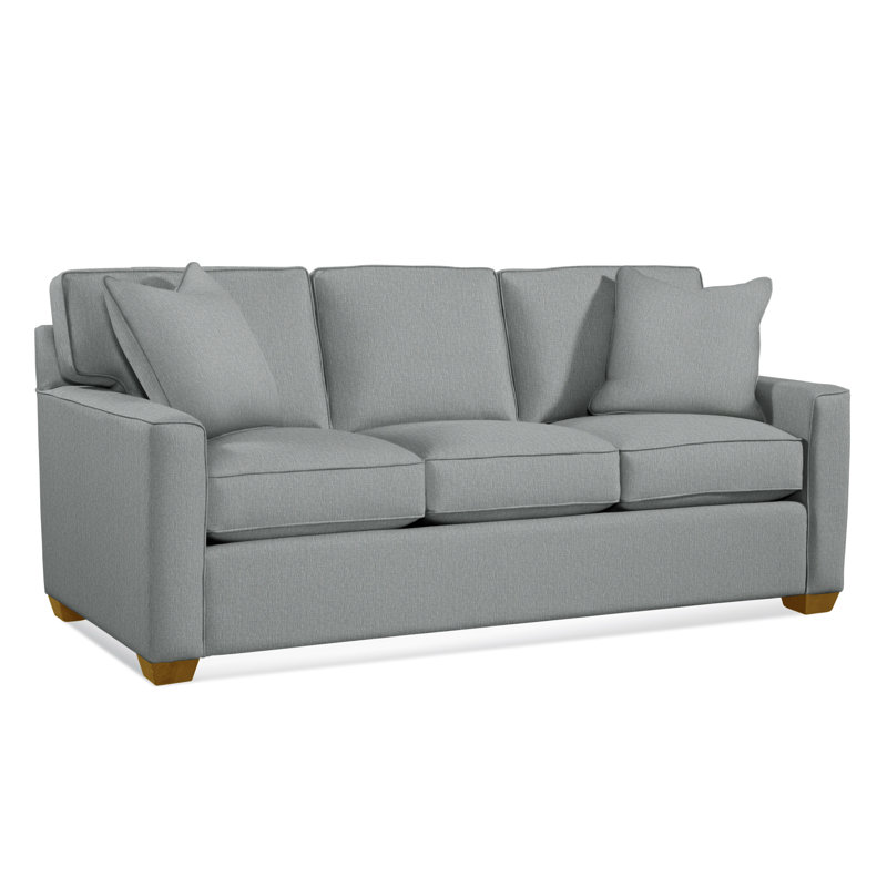 Easton Sofa, Innerspring Mattress, Havana, Light Blue Performance Fabric