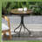 Outdoor Side Table, 26" Round Patio Table With Steel Frame And Slat Tabletop