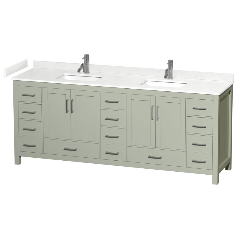 Sheffield 84" Double Bathroom Vanity Set, Carrara