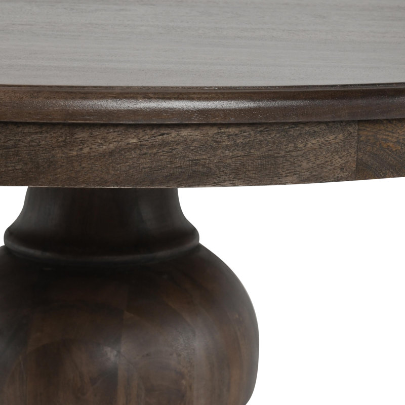 Brookside 60" Round Mango Wood Dinning Table In Cocoa Brown