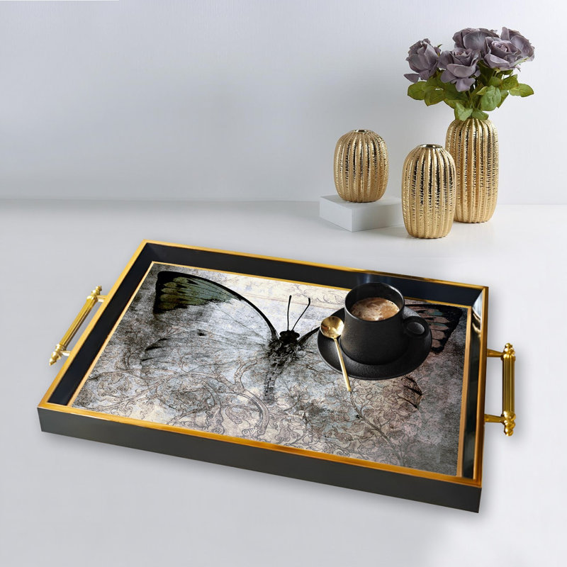 Elegant Glass Tray, 19.7 x 11.4 x 1.4 inches | 100% Durable Glass Construction | Easy to Clean with Damp Cloth | Ideal for Serving, Decorative Display, and Organizing | Stylish Addition to Home Décor