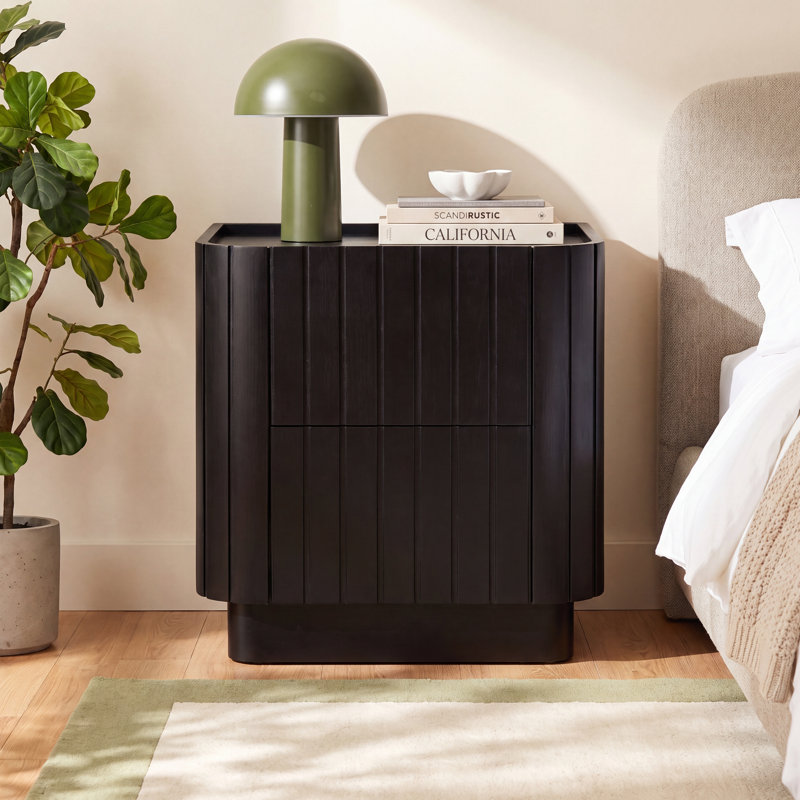 Daley 20'' W Solid Wood Nightstand, Black