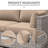 8-Piece Outdoor 4" Replacement Cushion Set Seat/Back Cushion(Set Of 3 Seats, 3 Backs, 2 Short Backs)-263363185