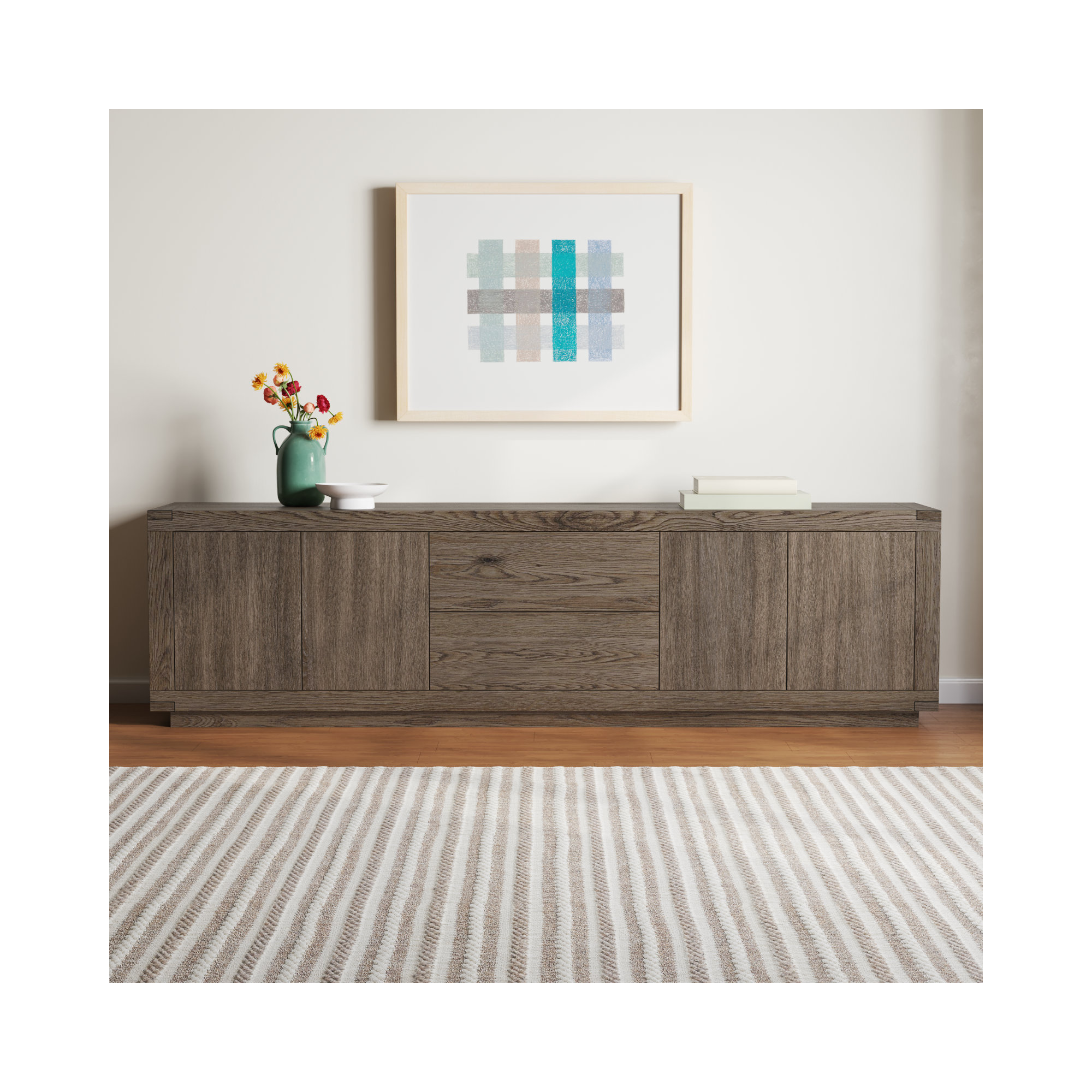Nemo 94'' Media Console, Oak Brown
