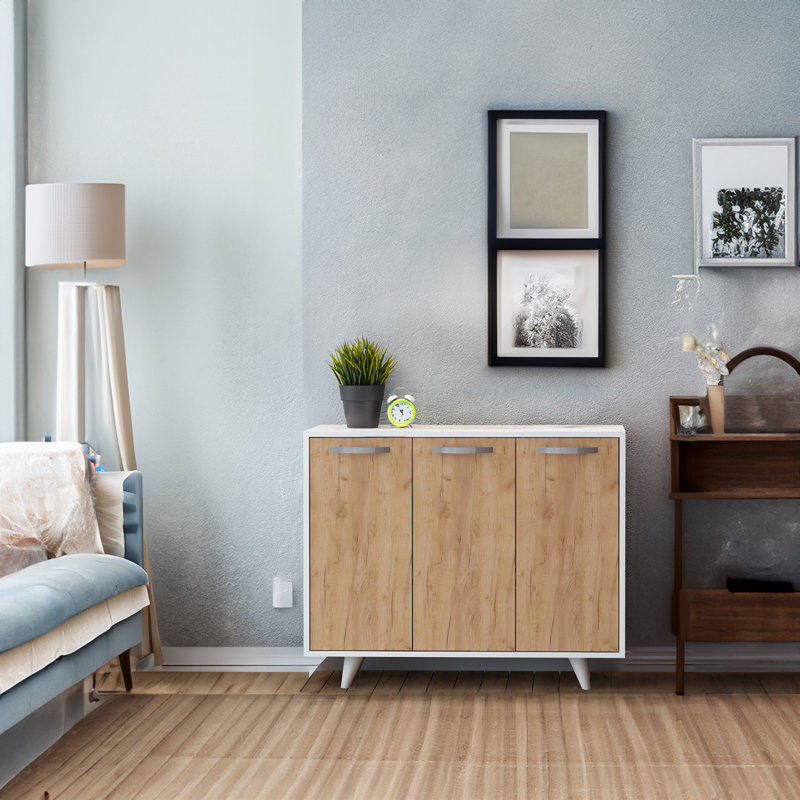 Décoratif, Blanc/chêne