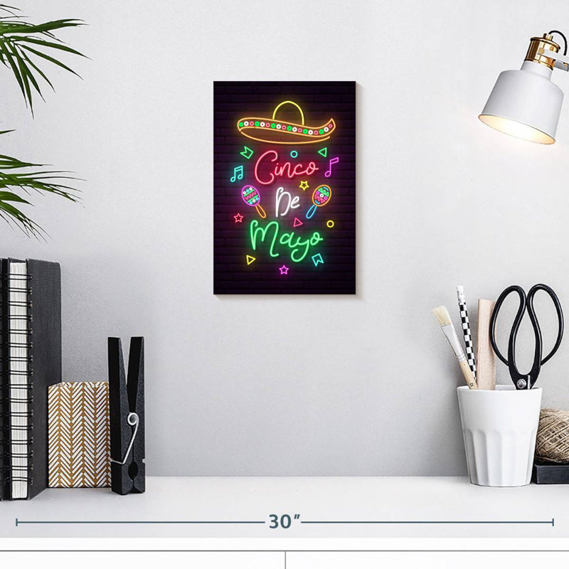 Néon Lelend Cinco De Mayo, H 12 po x l 8 po