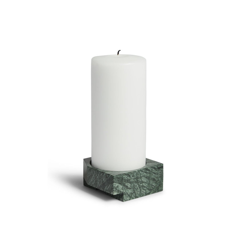 Jeu De Des 2 Candle Holder, 0.90'' H x 3.10'' W x 3.10'' D, Green