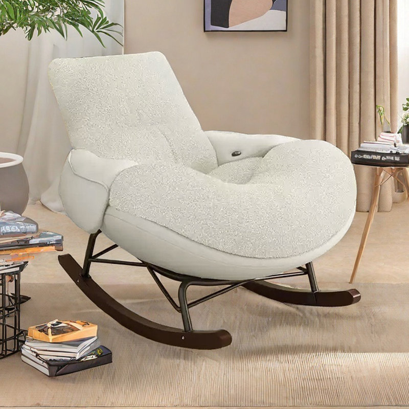 Chaise berçante ergonomique, Blanc, Blanc