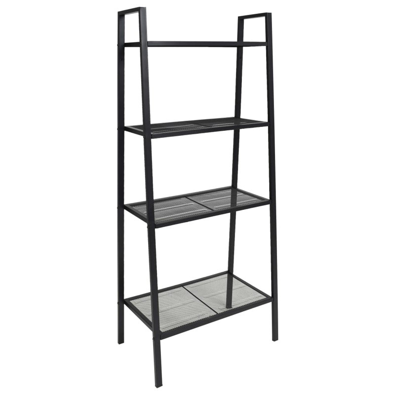 Gunnar 148cm H x 62cm W Metal Bookcase, Black