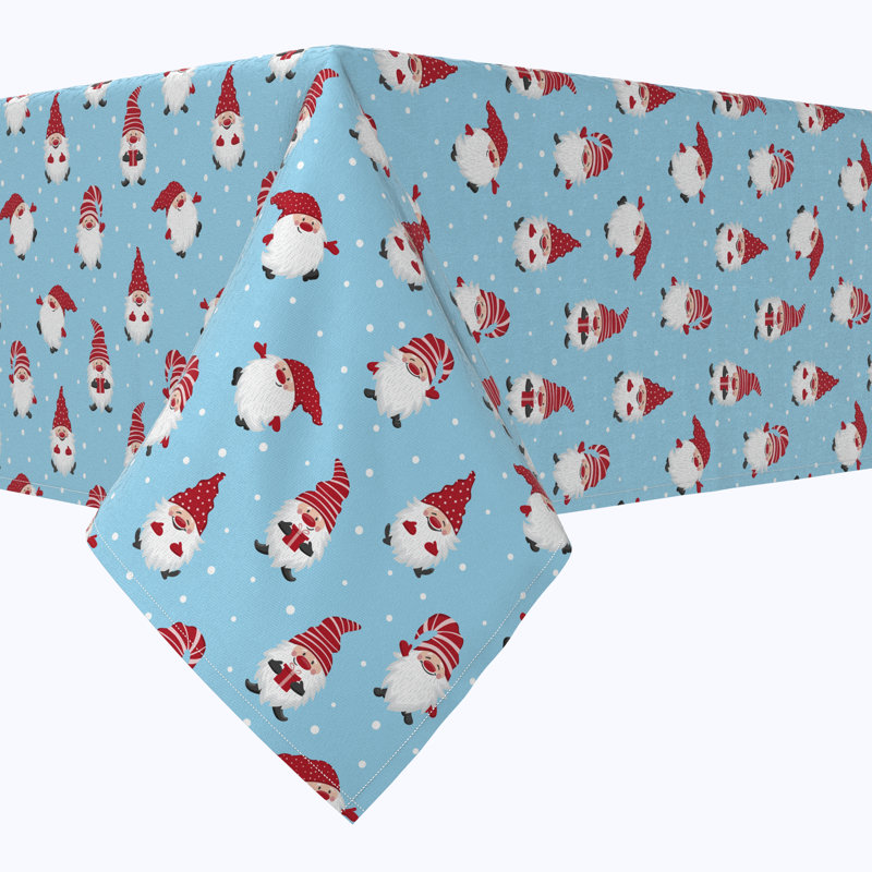 Eles  Rectangular Tablecloth, 100% Cotton, Holiday Gnomes, 120" x 60"