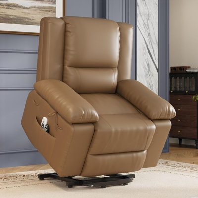Fauteuil inclinable Power Lift, fauteuil inclinable électrique en cuir PU avec pieds réglables et massage à la chaleur Fauteuil de mobilité robuste pour personnes âgées
