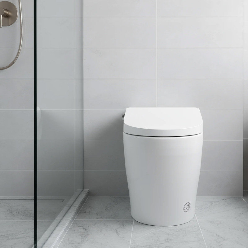 Smart Tankless Toilet with Sitz Bath Basin, Heated Seat, Warm Water Dryer, Auto Flush & LED Display