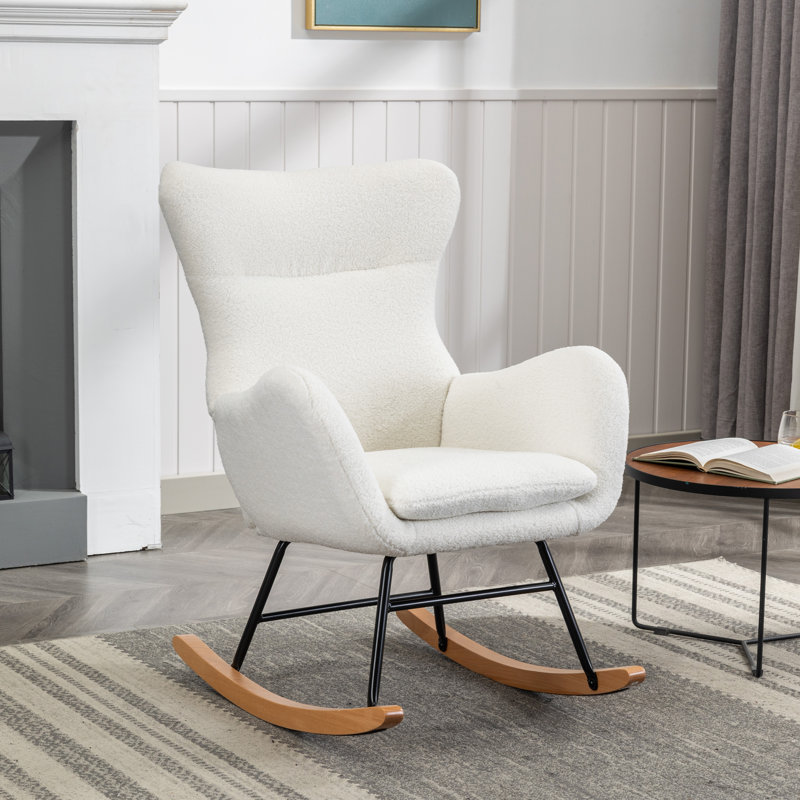 Chaise berçante en métal, Ivoire