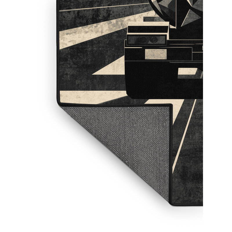 Tapis géométrique moderne gris doux et moelleux pour camion et mélangeur de ciment, 3x5