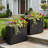 38" L × 13" W × 30" H Black Rectangular Metal Planter Box (with Drainage Holes and Adjustable Shelf) — All-Weather Outdoor Plant Container for Patio, Courtyard, or Balcony