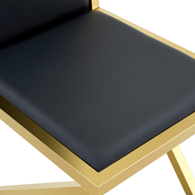 Ensemble repas pour 4 personnes, Noir + or, transparent, 5, Noir + or