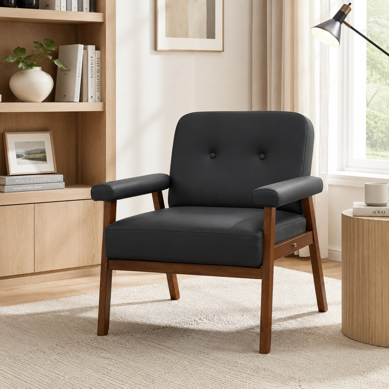 Fauteuil d'appoint en similicuir l 26 po