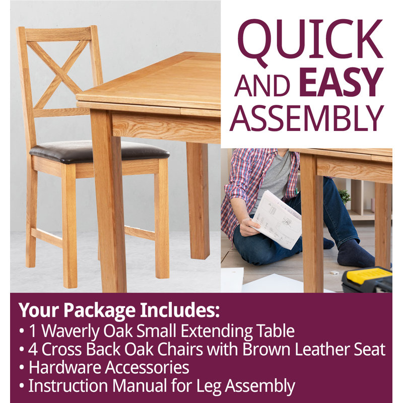 4 - Person Solid Oak Dining Set