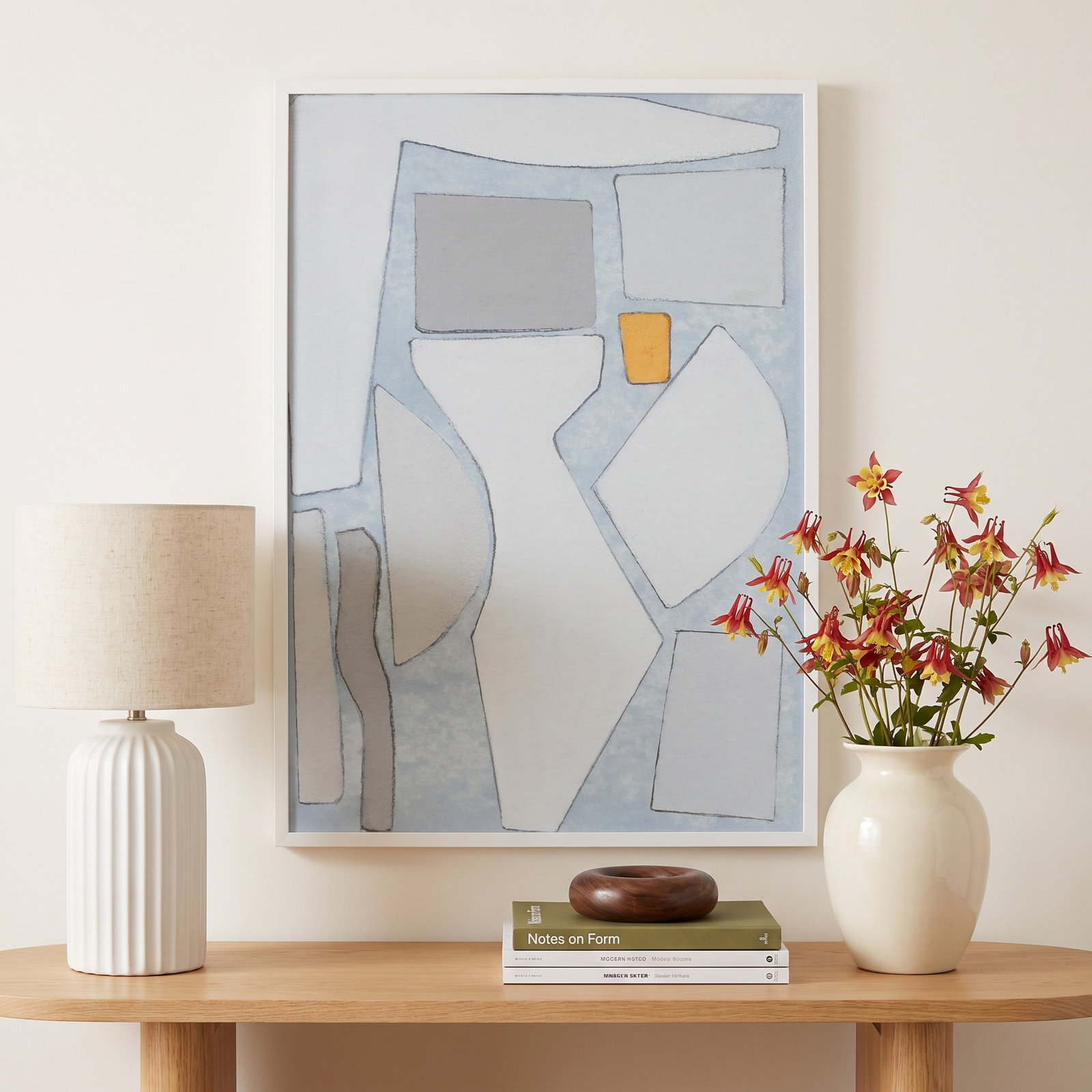 Femi "Elements of the Chateau IV" Print, 41" H x 29" W x 1" D, White