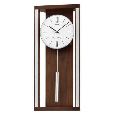 Pendule murale, carillons, quartz, brun