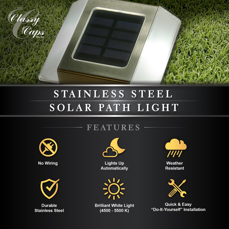 Stainless Steel Solar LED Pathway Light Multipack